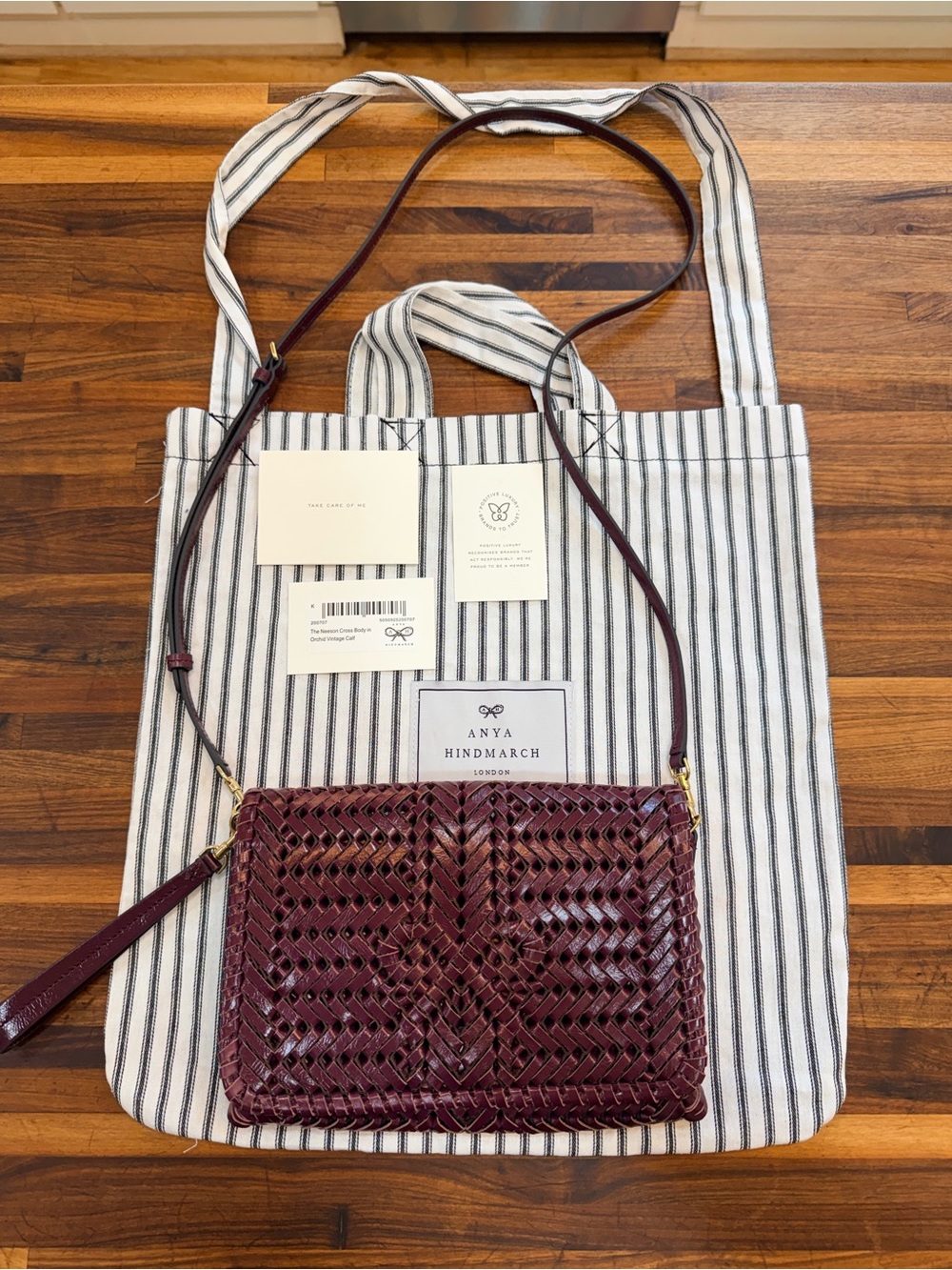 NWT - Anya Hindmarch Neeson Crossbody in Orchid Vintage Calf Leather